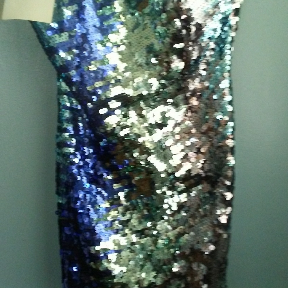 Hannah S Blue Sequin Cocktail Dress